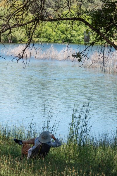 Katherine looking across the reservoir